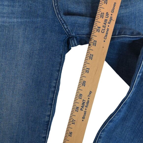 Old Navy Dark Wash Wide Cropped Released Hem Leg Jeans Size 2 - Picture 7 of 9